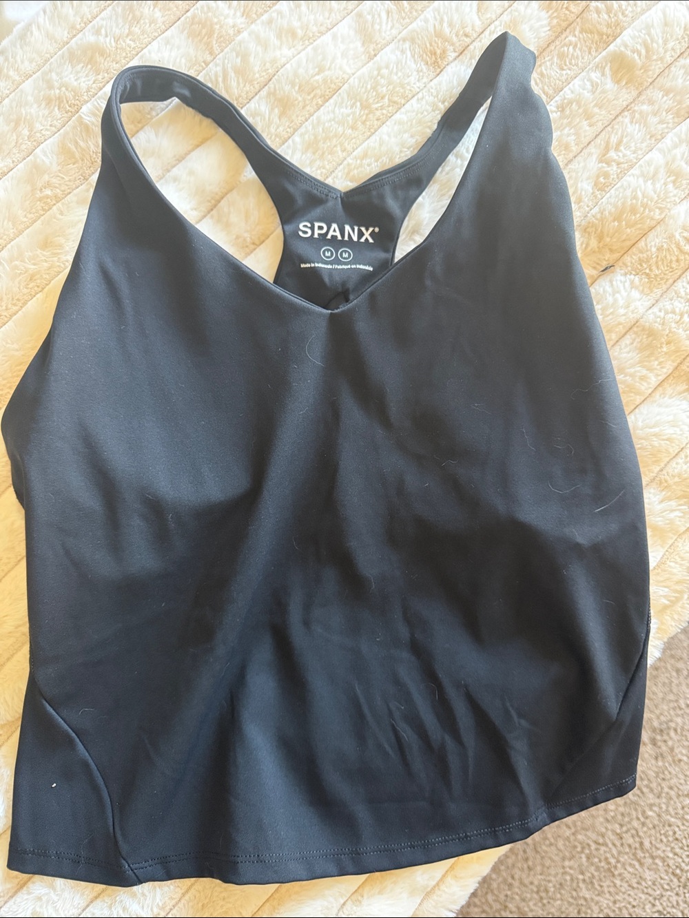 New SPANX Black V-Neck Racerback Shaping Tank Top